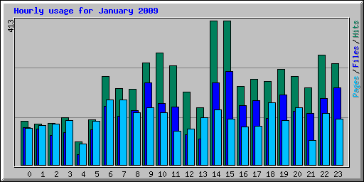 Hourly usage for January 2009