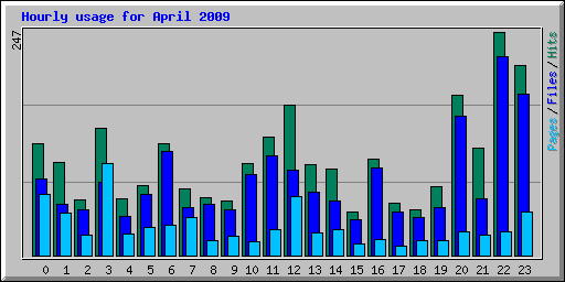 Hourly usage for April 2009